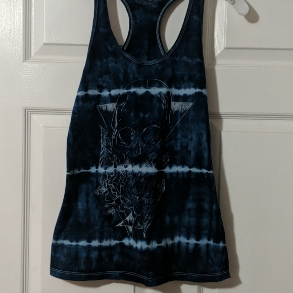 Blue tie-dye skull tank - Picture 2 of 3